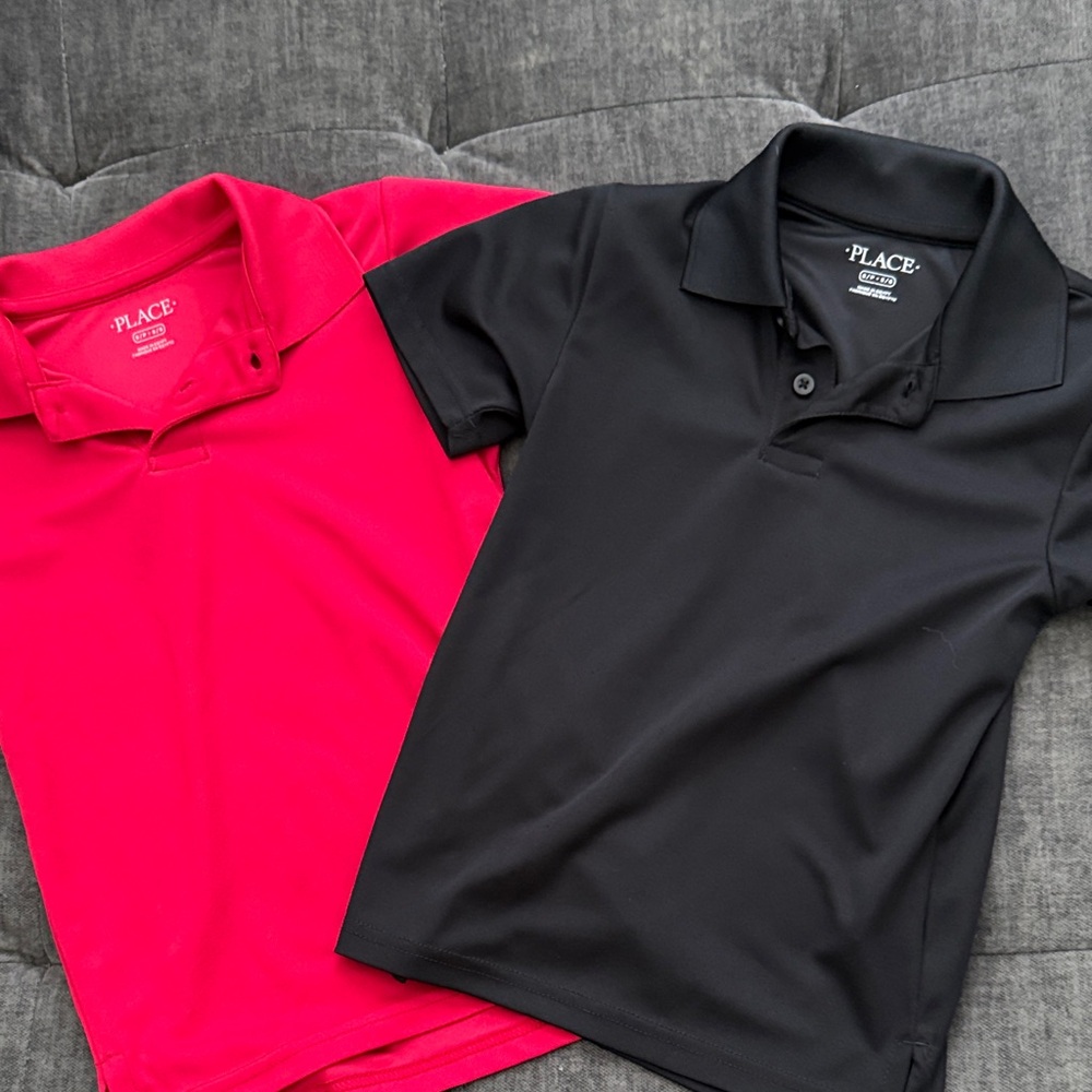 Place Kids Polo Shirts - Vibrant Red and Classic Black
